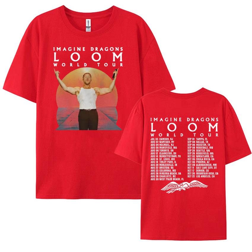 

Imagine Dragons Loom Tour 2024 Double Sided Graphic T Shirt Mens Women Vintage Hip Hop Rock Oversized Cotton Tshirt Streetwear S