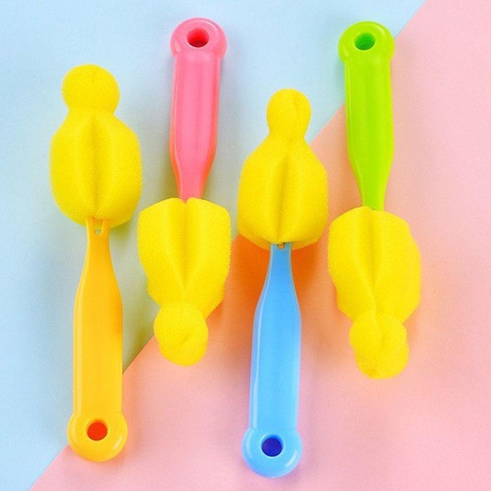 360 Degree Baby Bottle Brush Soft Cup Glass Cleaner Nipple Pacifier Brush