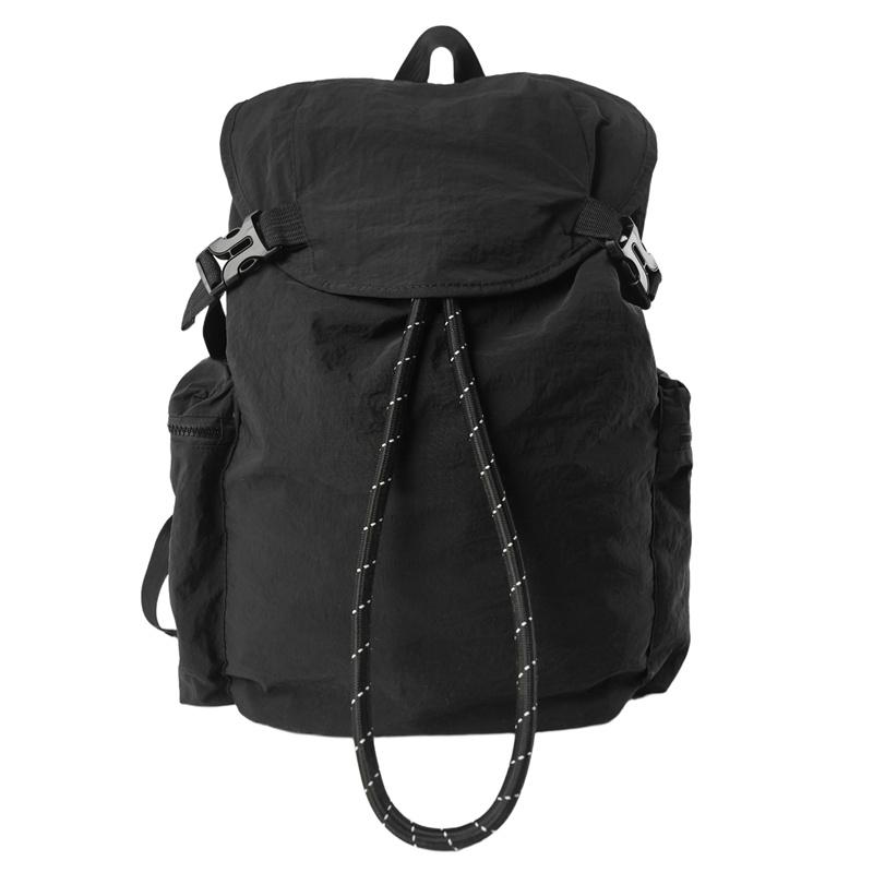 Solid Color Backpack Student Drawstring Schoolbag Large Capacity Backpack