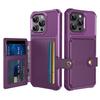 ZM03 For iPhone 16 Pro Max Case with Card Holder PU Leather+TPU Phone Back Cover