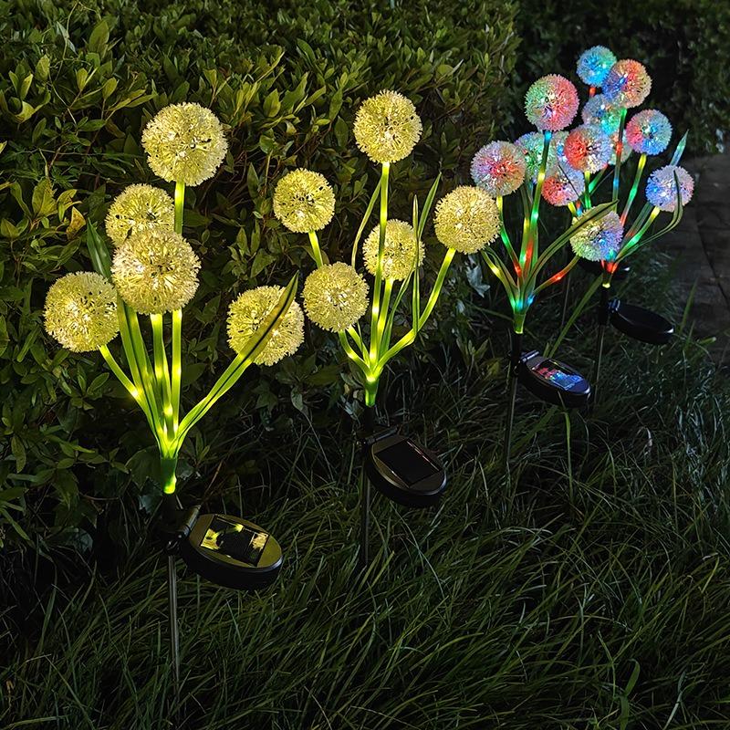 Solar Powered LED Dandelion and Onion Ball Lights Are Suitable for Garden Terrace Lawn Decoration Floor Mounted Ambient Lighting