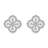 Sterling Four Leaf Clover Pendant Necklace Set With Cubic Zirconia Minimalist Elegant Chain Women