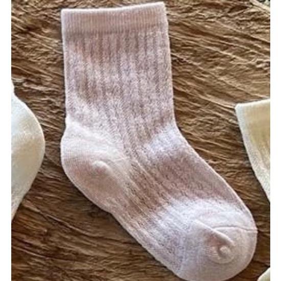 Children Summer Ultra-thin Ice Cream Colored Mesh Socks for Girls Solid Breathable Mid Tube Socks  New