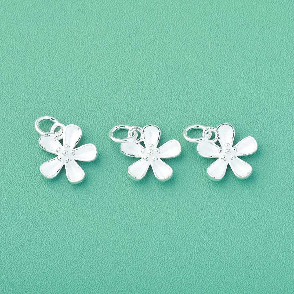 S925 Sterlingsilber Kirschblüten-Anhänger für Armbänder, Fußkettchen, Halsketten - Handgefertigtes DIY-Zubehör