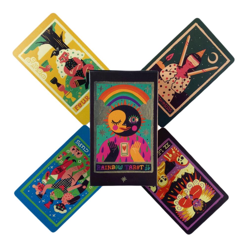 Rainbow Tarot Cards Oracle English Visions Divination Edition Borad Playing Games Props