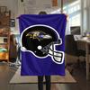 BAL Ravens Printed Flannel Blanket, soft throw for bedroom sofa, washable, fan merchandise, great gift.