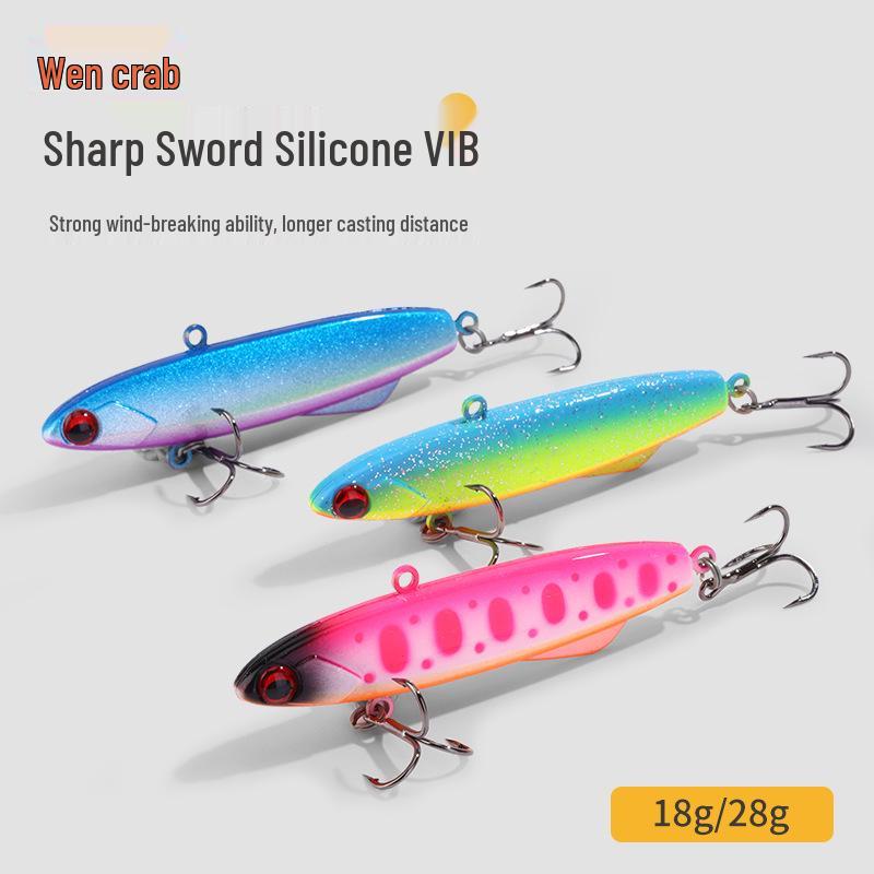 Silicone Vib Sinking Long-Cast Bass Bait: Low Temp Resistant, Realistic Hook for Bottom Search