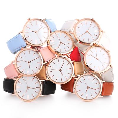 Woman Fashion Leather Band Analog Quartz Round Wrist Watch Watches
