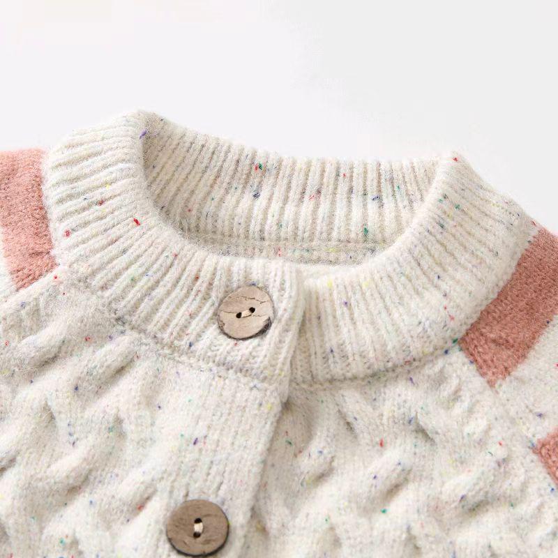 Trendy 2025 Autumn/Winter Baby Round Neck Cardigan - Stylish & Warm Children's Sweater