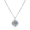 925 Sterling Silver Moissanite Necklace with Light Luxury Square Pendant - 1 Carat D Color Diamond for Women