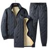 Autumn and Winter Men's Warm Three-piece/two-piece Lamb Fleece Vest+Jacket+Cotton Trousers/Jacket+Cotton Trousers