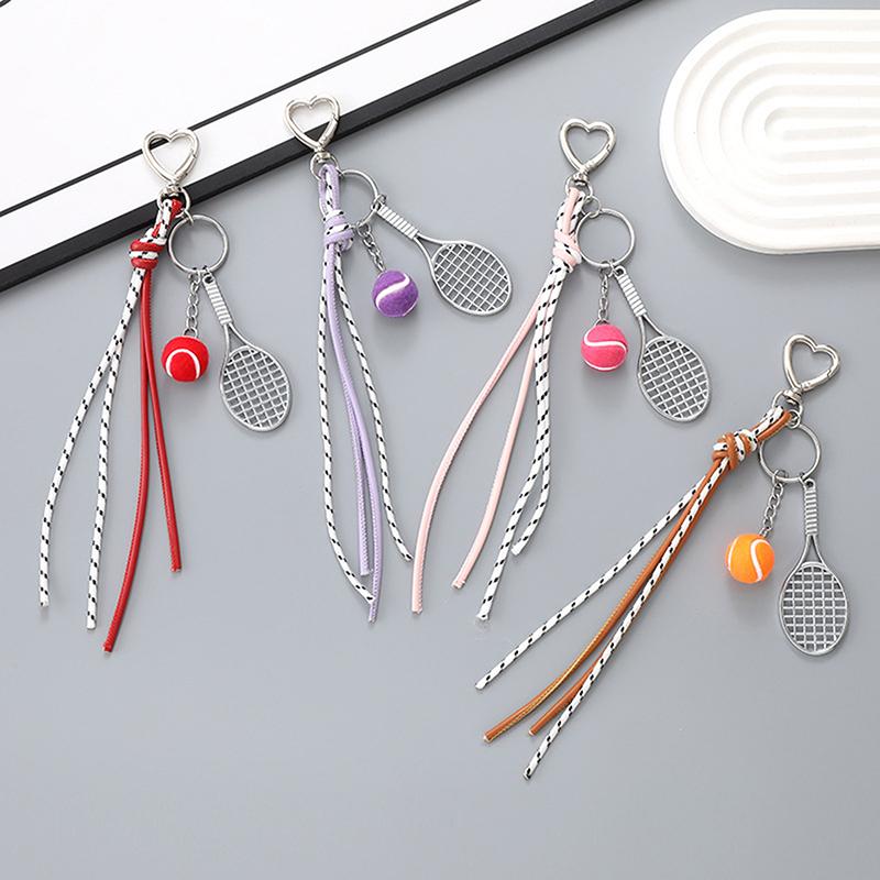 

Fashionable Tennis Pendant Of Bag Charms Keychains Y2K Contrast Color Rope Lovers Accessories Birthday Gift