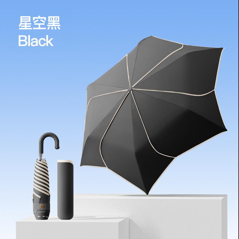 Three-fold Six-open Fresh Petals Anti-ultraviolet Weather and Rain Dual-purpose Creative Ultra-light Vinyl Folding Umbrella Umbrella Customization