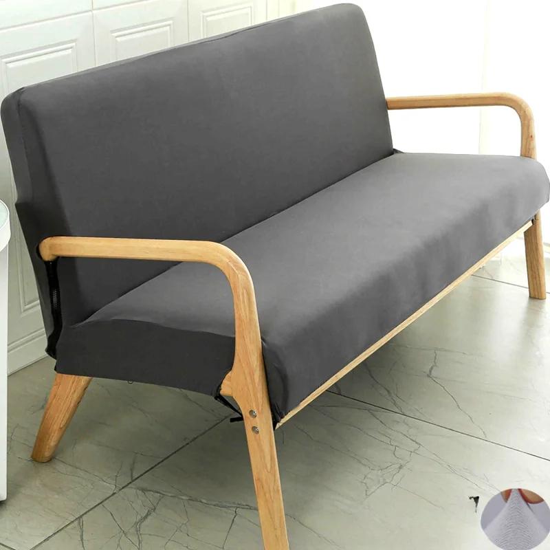 Printing Armless Futon Covers Stretch Futon Couch Cover Folding Sofa Bed Slipcover Furniture Protector with Elastic Bottom