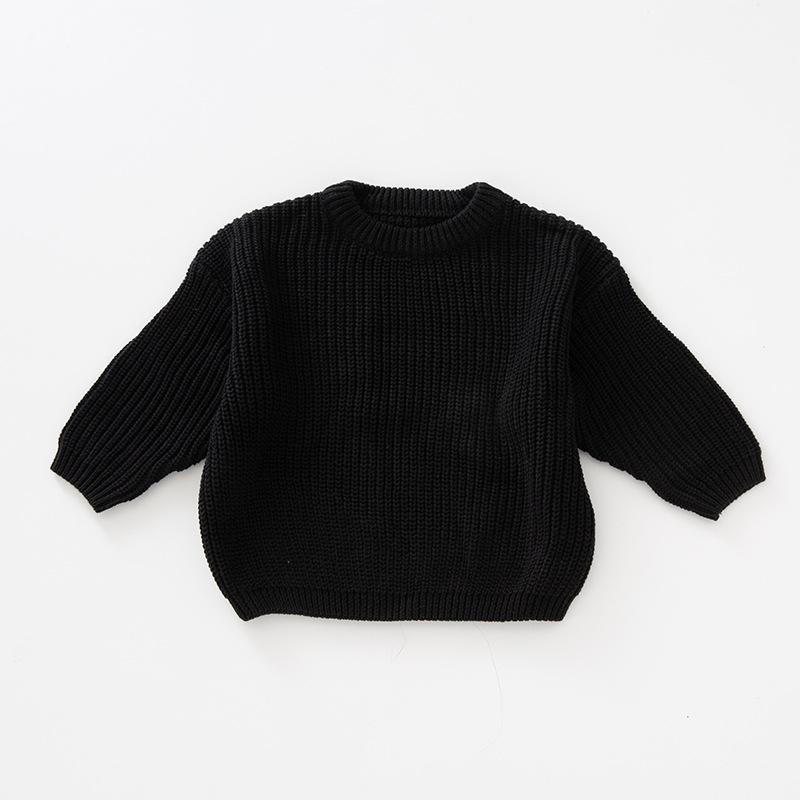 Hot Selling Girls' Solid Color Knit Pullover Sweater