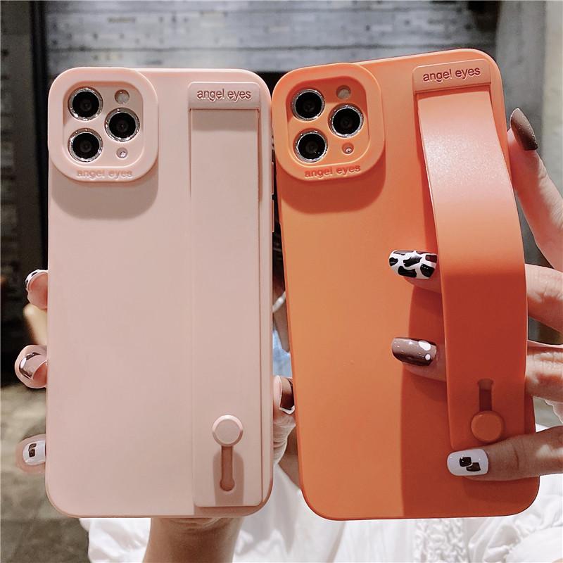 Mode Wein Rot Gummi Handgelenk Strap Halterung Telefon Fall Für Iphone 13 Pro Max 11 12 Xs X Xr 7 8 Plus Abdeckung Hand Band Weiche Stoßstange