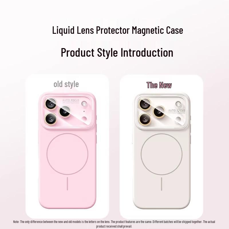 iPhone 17 Pro Max Liquid Silicone Magnetic Phone Case with Ring and Mirror Drop Protection