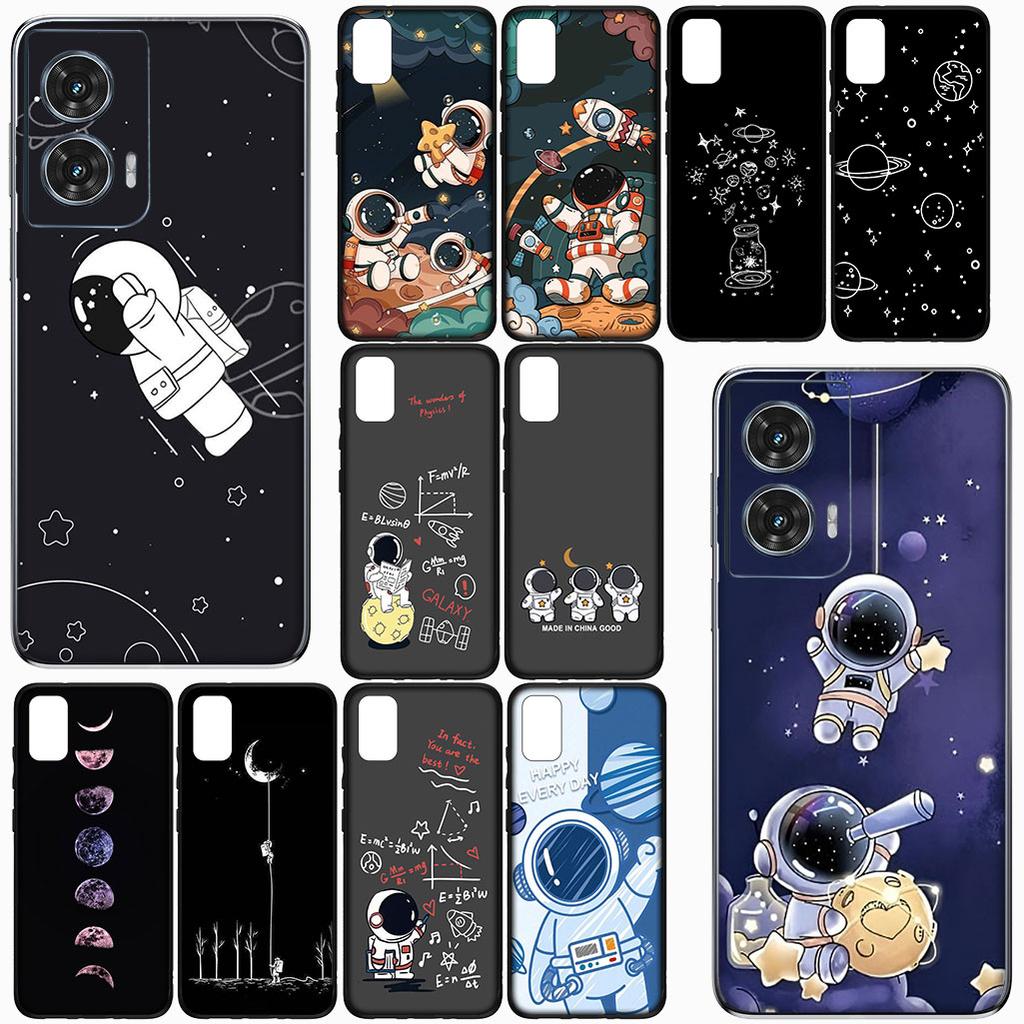 for Motorola Moto Edge 50 30 One Fusion 40 neo Ultra Pro 20 Lite G50 G85 G84 E15 E14 Phone Case Moon luxury Astronaut Stars Sky