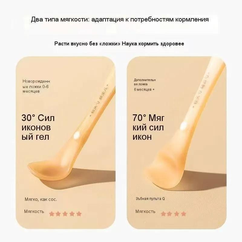 Baby Spoon Silicone Spoon Baby Silicone Soft Spoon Newborn Baby Children Soft Spoon Tableware Set