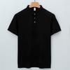 Men's Mulberry Silk Short-sleeve Lapel T-shirt Summer Tencel Drape Wrinkle-free Minimalist Lightweight Breathable Summer Casual Business T-shirt