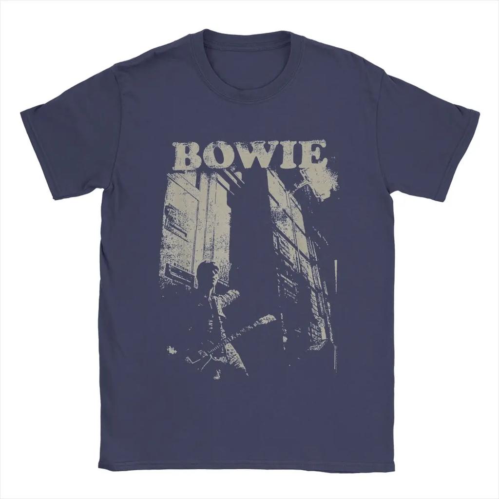 David Bowie Glam Rock Band Graphic T-shirt Vintage Washed Retro Music Unisex Oversized Crew Neck Cotton Short Sleeve Tee Tops