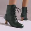 Women Boots Victorian Retro Ankle Boots Kitten Heels Shoes 2024 Autmn Winter Burnishing Holes Lace Up Cosplay Footwear