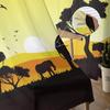 African Sunset Landscape Animal Elephant Silhouette Sheer Curtains for Living Room Window Curtains Kitchen Tulle Voile Curtains