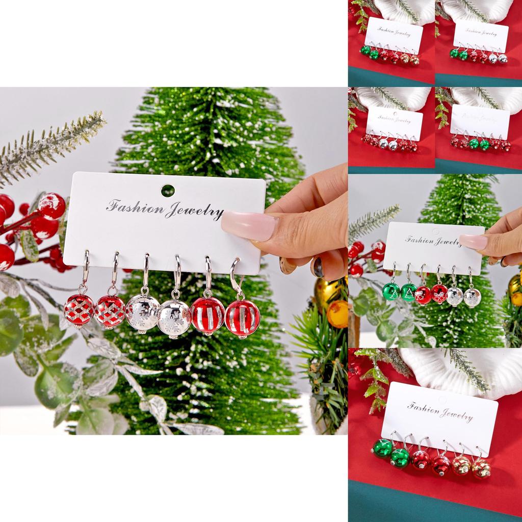 Christmas Snowflake Earrings Set With Glittering Accents For Women Holiday Party Jewelry