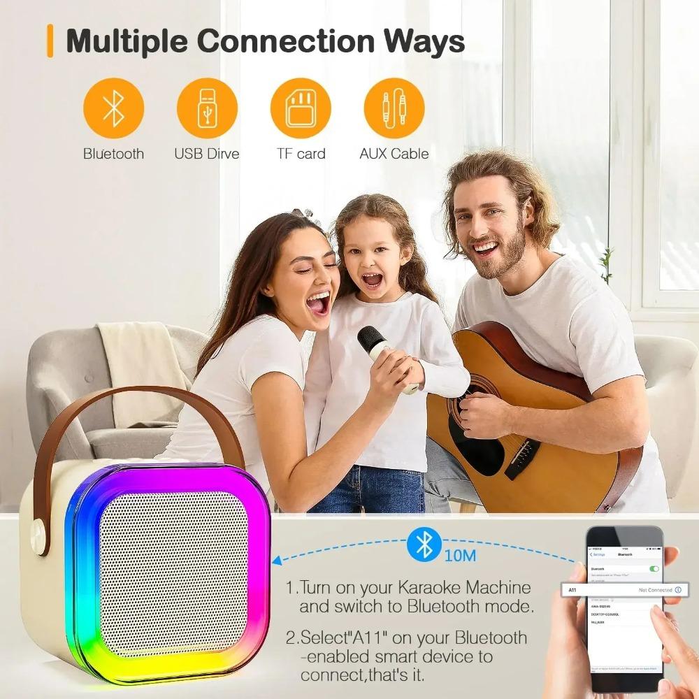 

Mini K12 Karaoke Machine Portable Speaker Bluetooth Small Speaker Microphone Machine Toy Home