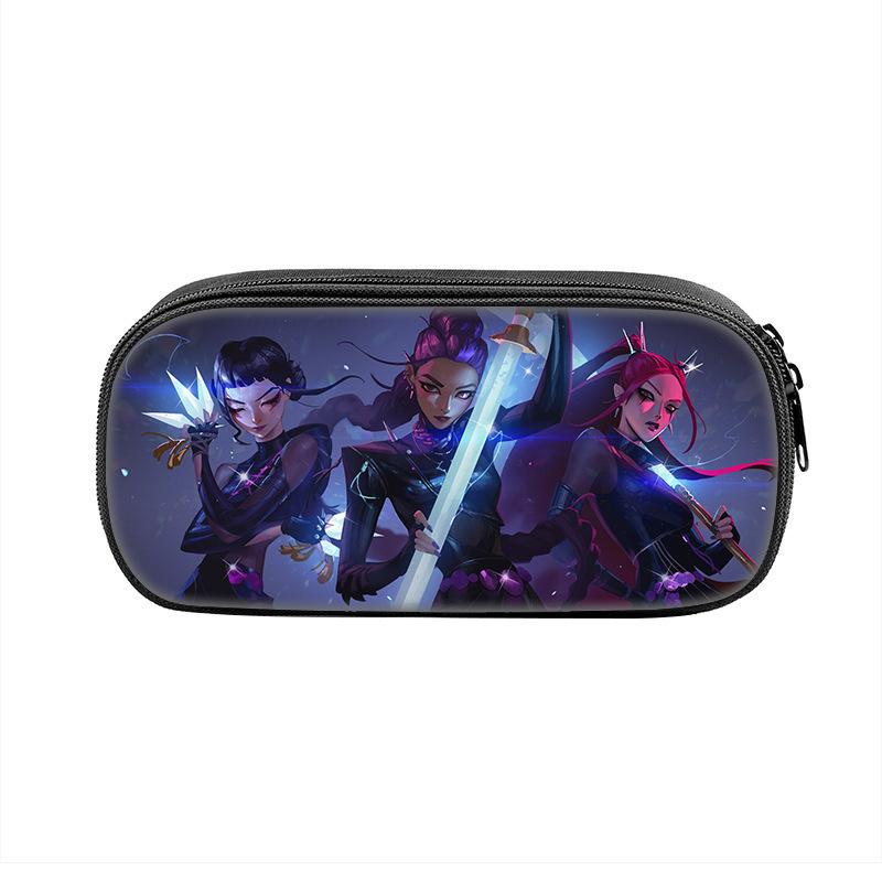 Animation K-POP witch hunting primary school students pencil case pencil case lightweight and durable stationery case large capacity storage bag