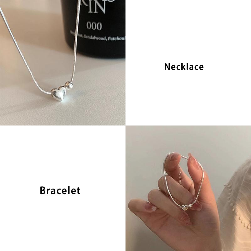 New 925 Sterling Silver Love Bracelet Simple Charm Woman Heart Bracelet Birthday Party Gift for Friends Exquisite Jewelry