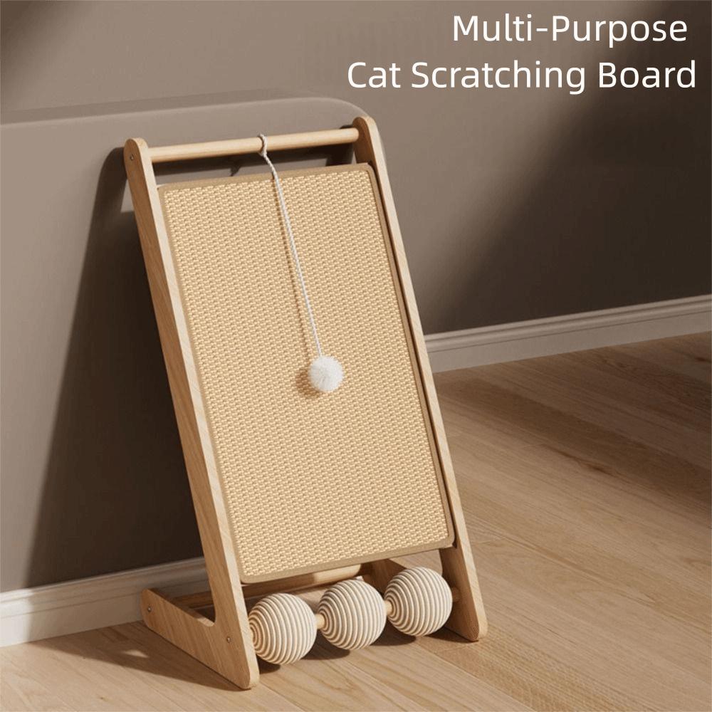 Wooden Pet Cat Scratching Board Hemp Rope Cat Scratcher Mat Durable Cat Scratching Post  Pet Cat