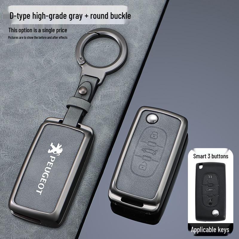 Leder Schlüsseletui für Dongfeng Peugeot 408/308/3008/4008/2008/5008 Metallmodelle
