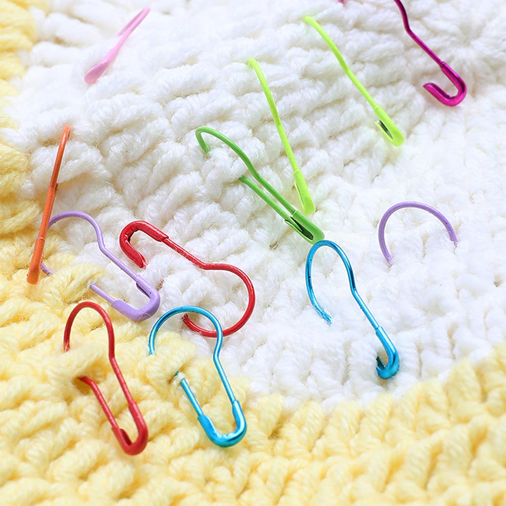 320Pcs Colorful Metal Knitting Pins Stitch Markers Pear Shape Safety Pins for Sewing Clothing DIY Craft With Storage Box
