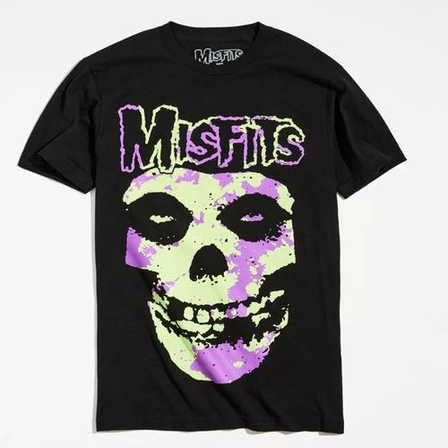 New Fashion Misfits Punk Style Tshirt Retro Street Skull Pattern Unisexs Tshirt