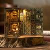 DIY Wooden Book Nook Insert Kit Doll Houses Building Toys Bookends Bookshelf Decor DollHouses Toys For Kids Xmas Gifts