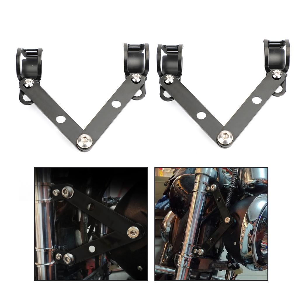 41mm-51mm Fork Black Headlight Mount Bracket Motorcycle Head Lamp Holder Adapter