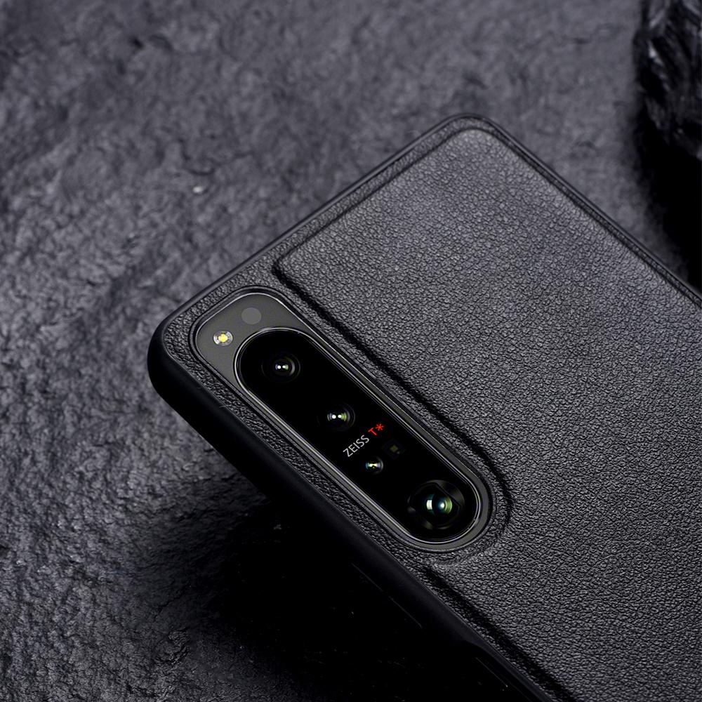 Metall-Ständer-Hülle für Sony Xperia 1 5 10 III 5 II 10 IV Schlichte PU-Leder Stoßfeste Hülle für Xperia 1 IV 5 IV XQ-CT54