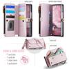 For Samsung Galaxy Z Fold7 5G Leather Case CASEME C36 Zipper 10 Card Slots Phone Cover with Straps
