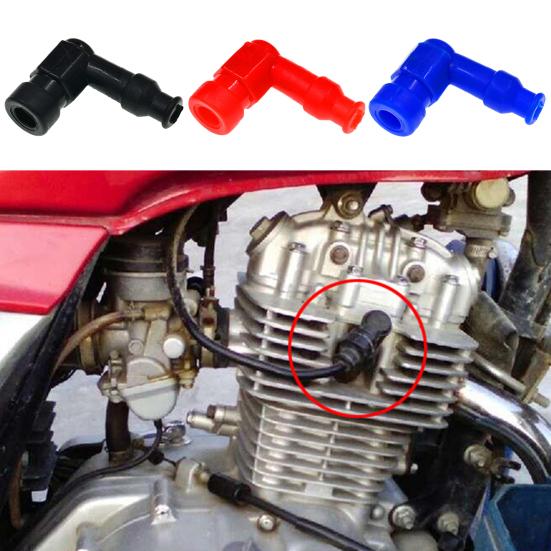 2Pcs Motorcycle Spark Plug Cover High Performance Right Angle Universal Spark Plug Boot Motorbike Dirt Bike ATV Parts Replacement Accessories