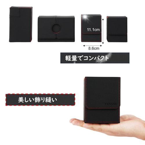 Venssu Deck Case, Trading Card Case with Card Display Window, Holds 100 Cards, Double/Triple Sleeved, Vertical Storage, Two Dividers, and One Top Load