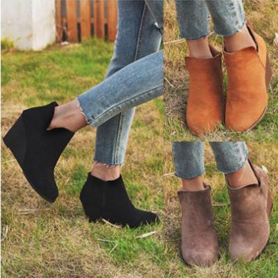Botines de cuña para mujer de talla grande otoño/invierno 2021