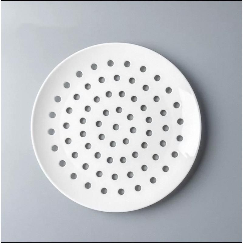 Multipurpose Ceramic Steamer Plate: Dumplings, Seafood, Fruit, and More