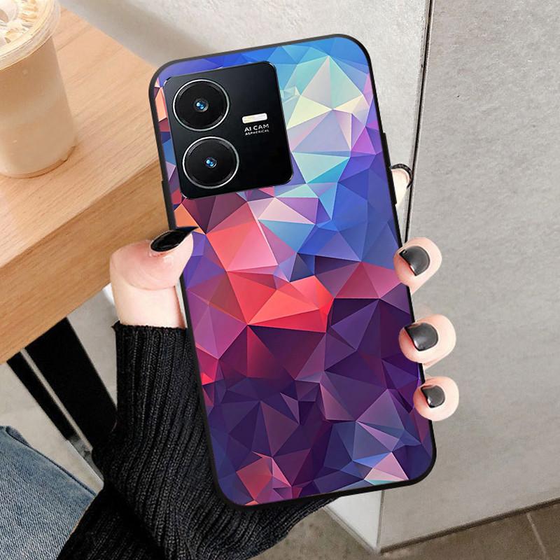 For Vivo Y22 4G Case Wolf Cat Soft Silicone Shockproof Phone Cover For Vivo V2207 V2206 Y22s Y 22 Y 22S Cases 2022 Black Bumper
