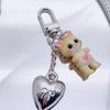 Sweet Cartoon Cat Heart Keychain Pendant Lovely Hangings Decorations Keyring Charm for Purse Bag Backpack Handbag