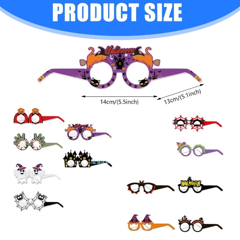 Halloween Costumes Halloween Paper Eyeglasses Witch Bat Pumpkin Glasses Frames Funny Halloween Party Eyeglasses Gifts