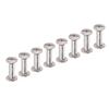 100 Sets Rivet and Screw Stainless Steel M2.5 Flat Round Head Rivet Stud Fastener Set for Leather Crafts Decoration