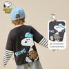 Snoopy Boys' Faux Two-Piece Long-Sleeve T-Shirt