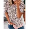 2024 Summer New Arrival Leopard Print Print Short-Sleeved T-shirt Female Fashion Style Fashion Pullover Round Neck Half-Sleeve Top Female