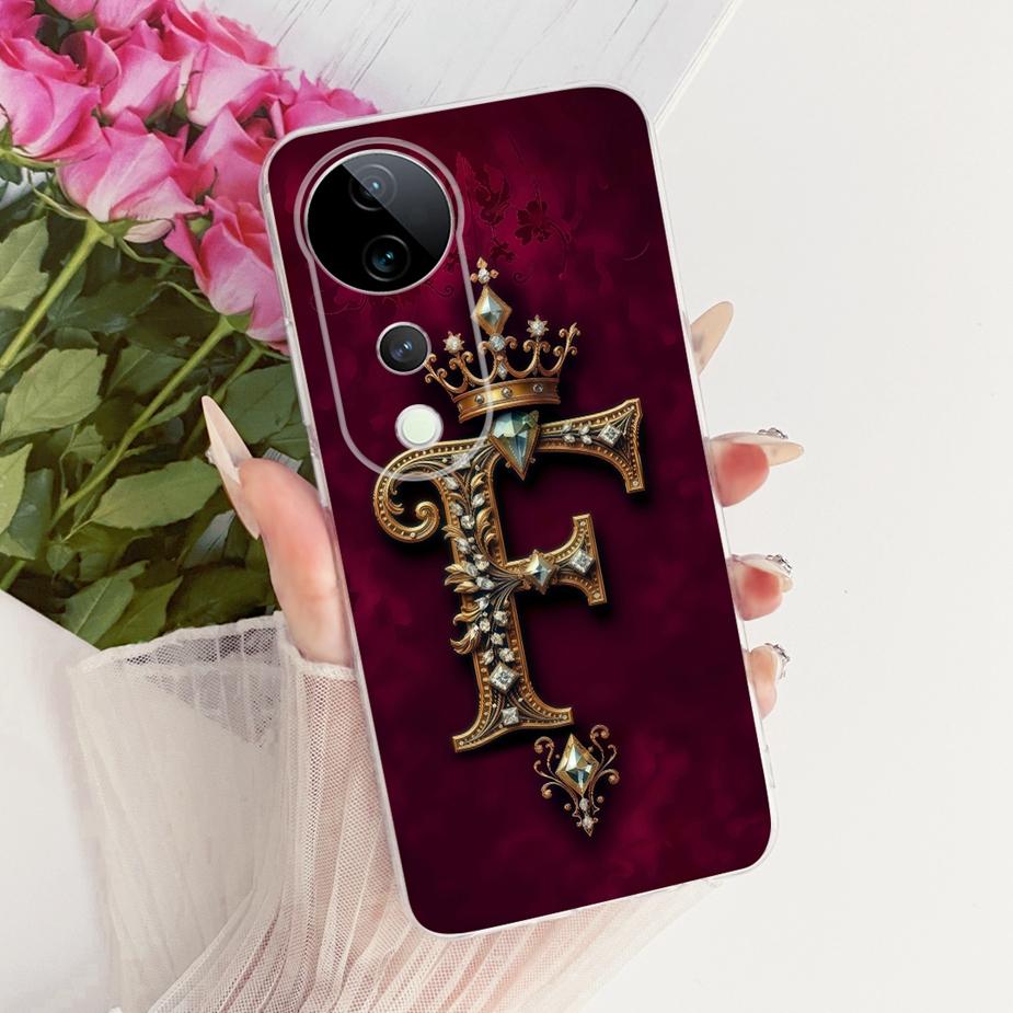 For Vivo V40 Pro Case V2347 Luxury Crown Letters Cover Soft Slim Phone Case For Vivo V40e V 40 Pro VivoV40 E V2403 Fundas Bumper